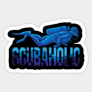 Scuva Diving Dive Scubaholic Sticker